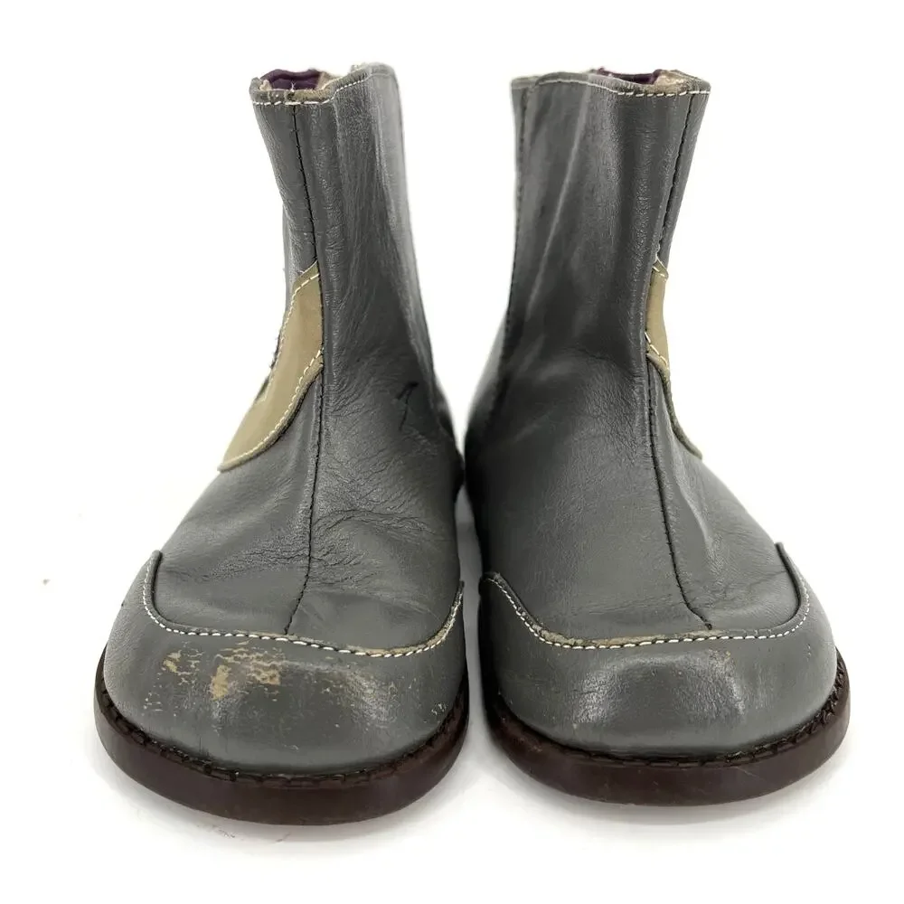 See‎ Kai Run gray red leather toddler booties (7)